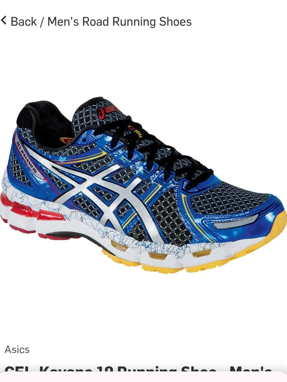 Men’s Asics Blue Gel Kayano 19 Running Sneakers, Size 11